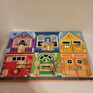 Melissa & Doug Latches Wooden Activity Board Learn And Play Numbers, Colors - Picture 1 of 10