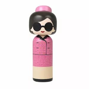 Lucie Kaas Sketch Inc Kokeshi Doll Jackie Kennedy Onassis Hand Painted W/Box NEW - Picture 1 of 24