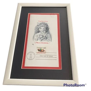 Frohe Weihnachten erster Tag der Ausgabe 25¢ Schlitten Briefmarke 1989 gerahmtes Bild - Bild 1 von 5