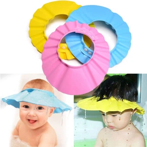 3 Pcs Adjustable Visor Hat Safe Shampoo Bathing Protection Baby Bath Shower Cap - Picture 1 of 12