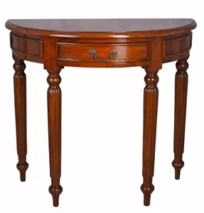 Mahogany console table colonial antique style side hall table with one drawer - Picture 1 of 1