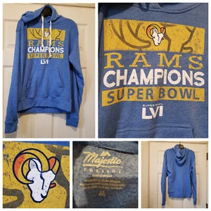 LA Rams Hoodie Mens Medium Blue Super Bowl LVI Champions Sweatshirt NFL Football - Picture 1 of 13