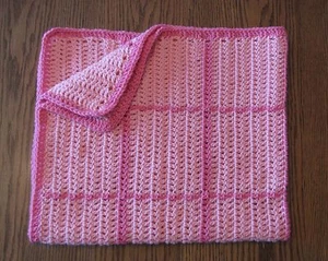 Coperta neonato afgana all'uncinetto rosa nuova fatta a mano - Foto 1 di 3
