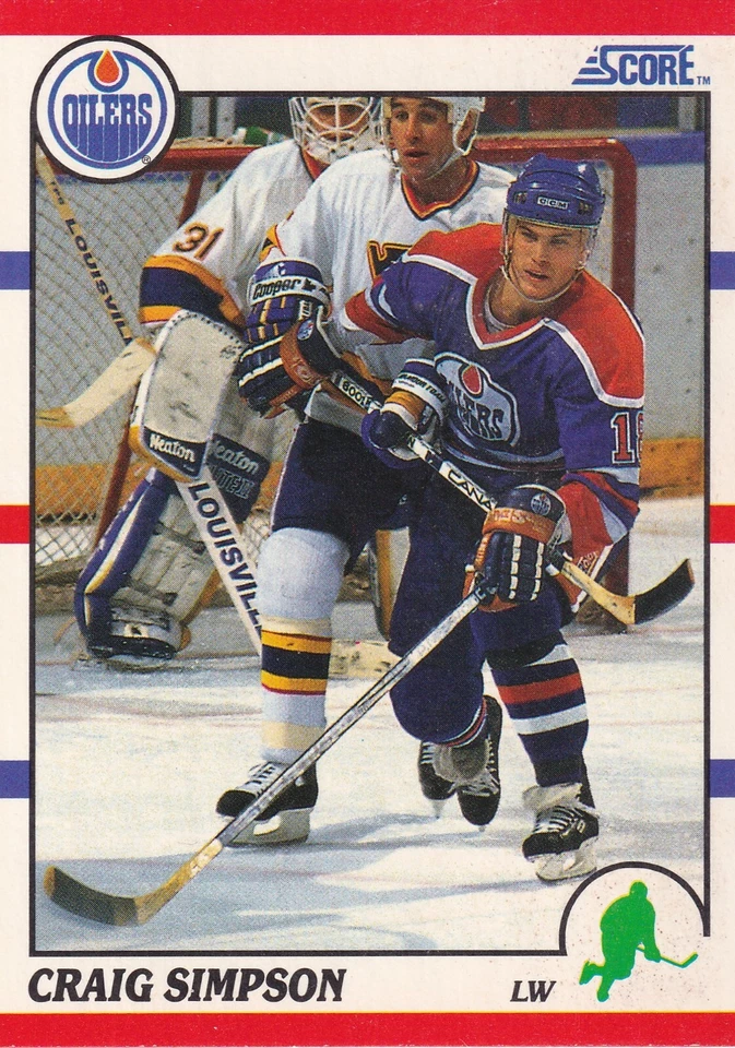 1990-91 Score #2 Craig Simpson- Edmonton Oilers + (Yes 4 Free Mystery Cards) - Image 1 of 2
