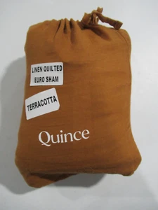 Quince Linen Quilted Euro Sham Terracotta *NWT* - Picture 1 of 3