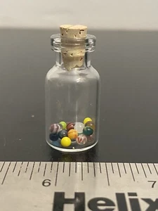 Lot Of 25 Miniature Artisan Hand Made Marbles J. R. Hooper in Glass Jar U - Picture 1 of 3
