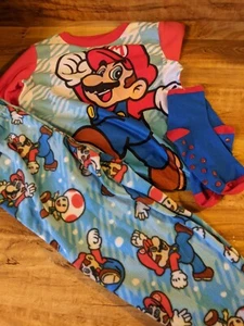 🧷 SUPER MARIO BOY'S FLEECE PAJAMA SET 3 pcs, large 🆕 - Picture 1 of 8