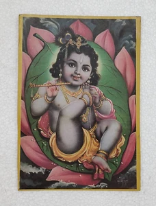 India Hindu Religious Print - Lord Baby krishna Size 8.5 x 6 inches #DMP-508 - Picture 1 of 3