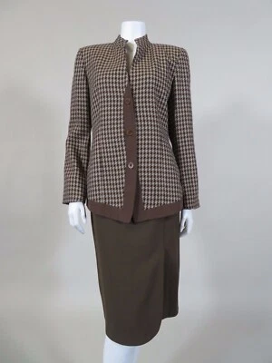 GIORGIO ARMANI 2 件格子图案羊毛夹克和裙子  — 第 1/4 张图片