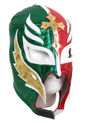 Rey Mysterio Adult Lucha Libre Mask (Pro-fit) Costume Wear - Red White Green - Image 1 of 2