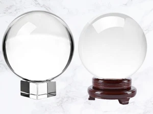 Sfera di cristallo in vetro trasparente 150 mm FengShui con supporto fermacarte regalo decorazione casa - Foto 1 di 8
