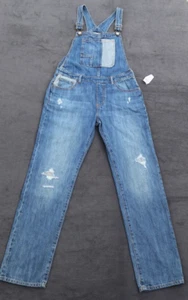 GAP denim overalls girls size XXL Inseam 28”. Unique and Distressed  - Picture 1 of 18