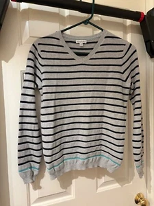 chasing fireflies gray striped sweater size 14 - Picture 1 of 1