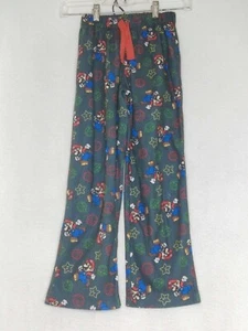 Super Mario Juniors Size Med Multicolor Bootcut Drawstring Elastic Pajama Pants - Picture 1 of 6