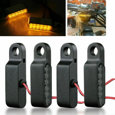 4x Luz indicadora de señal de giro LED para manillar de motocicleta para Honda Suzuki Yamaha Foto 1 de 4