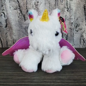 Barbie Mascotas Unicornio Peluche Alas Rosa Orejas Arco Iris Ojos Púrpura Alas Brillantes 6" - Imagen 1 de 8