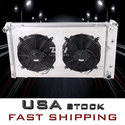 Radiador de refrigeração + mortalha + ventilador fit Chevrolet GMC caminhões C/K/G 10-30 picape 3 fileiras - Imagem 1 de 4