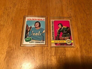 California Golden Seals NHL Hockey Karten Gilles Meloche Gary Simmons Goalies - Bild 1 von 9