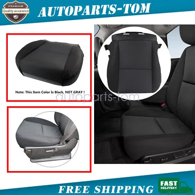 For 2007-2014 GMC Sierra 2500HD Front Left Driver Bottom Cloth Seat Cover Black - Image 1 of 4