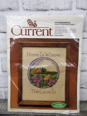 New Opened 1982 Vtg Current Counted Cross Stitch Kit Housewarming 7091-5 - Image 1 of 3