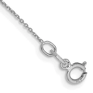 14k White Gold 0.6mm Diamond-Cut Cable Chain Ankle Bracelet - Picture 1 of 4