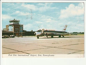 FLUGHAFEN-AK.., Port Erie, Pennsylvania , Tower, Flugzeug m Gangway.... col AK - Bild 1 von 1