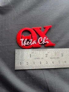 Theta Chi 1 3/8" Embroidered Signature Emblem/Heat Seal Backing - Picture 1 of 1