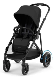 ⭐️ LATEST Cybex e-GAZELLE S MOON BLACK Single to Double Pushchair BIRTH+ NEW - Picture 1 of 10