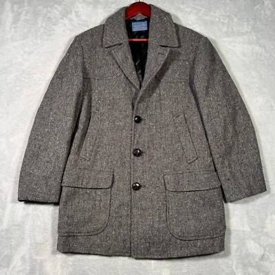Pendleton Jacket Mens 40 Gray Wool Vintage Overcoat Car Coat *FLAWS - Image 1 of 4