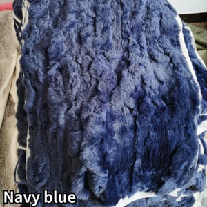 Soft 100% Natural Rabbit Fur Patchwork Leather Fluffy Furry DIY Blanket Rug Soft - Picture 1 of 22