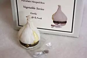 Porzellan Klappbox Midwest Kanonenfälle - Knoblauch mit Messer & Gabel Schmuckset - Bild 1 von 3