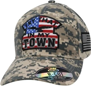 Hat Try That In My Town Six-Panel Camo Cap American Flag Slightly Curved Bill - Picture 1 of 1