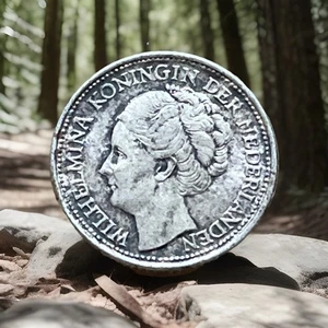 PAÍSES BAJOS 1944 P 25 CENTAVOS PLATA MUY BUEN ESTADO L103G - Imagen 1 de 3