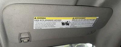 11-15 CHEVY VOLT Sun Visor Right GRAY 20987261 22799876 Foto 1 de 2