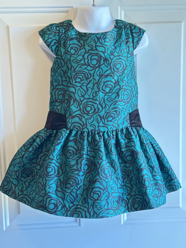 Vestido de fiesta formal negro verde esmeralda 2T GYMBOREE para niñas pequeñas Foto 1 de 4