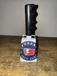 Spokane Chiefs Team Minor League Hockey Cow Bell w/handle 8 1/2" tall - Picture 1 of 3