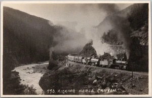 CAÑÓN KICKING HORSE, B.C. Canadá RPPC Postal TREN/Foto Real #773 Sin Usar - Imagen 1 de 2