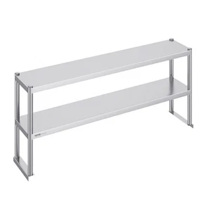 VEVOR Double Overshelf Stainless Steel Overshelf 2-Tier 12"x60" for Prep Table - Picture 1 of 12