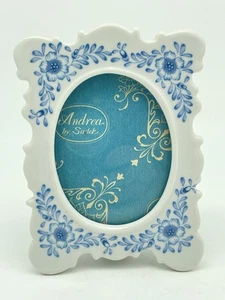 Mini cornice porcellana Andrea by Sadek vintage vetro blu floreale Giappone - Foto 1 di 8