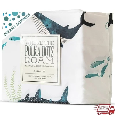 Juego de sábanas dobles de microfibra Coastal Elegance ropa de cama duradera de fácil cuidado nuevo Foto 1 de 4