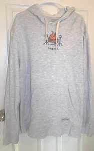 Excellent Gray LIFE IS GOOD "Log On" Long Sleeve Hoodie w/Center Pocket - XL - Picture 1 of 3