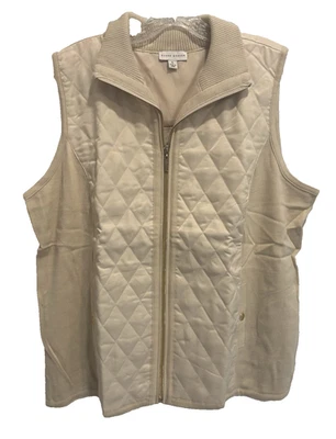 Chaleco Tejido Acolchado Susan Graver Francés Vainilla Talla XL Ligero Cremallera Nuevo Foto 1 de 4