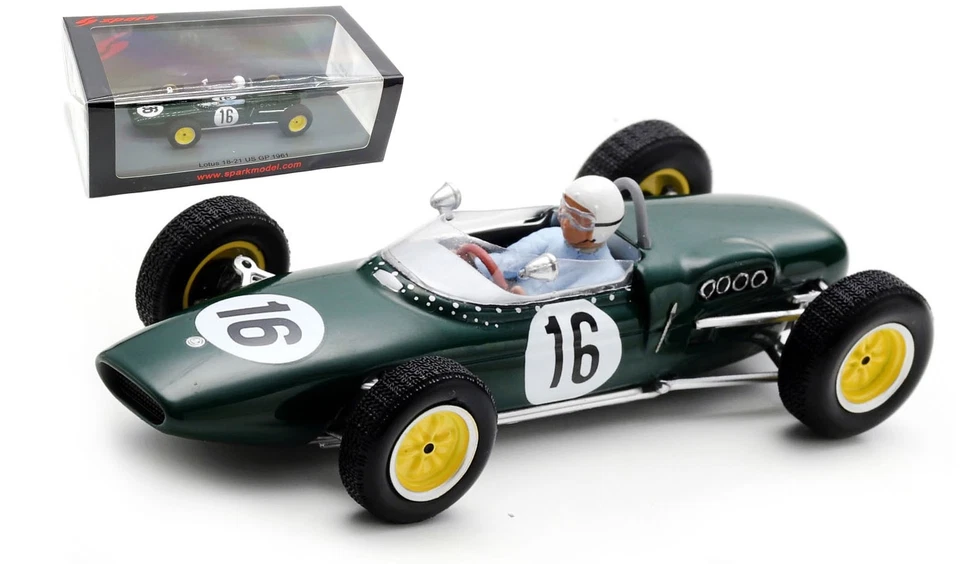 Spark S7459 Lotus 18-21 #16 'J Wheeler' US GP 1961 - Pete Ryan 1/43 Scale - Image 1 of 4