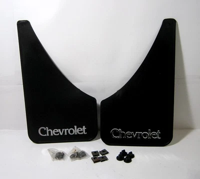 Vintage Pair of Chevrolet Small Truck Passenger Vehicle Mud Flaps w Hardware - Image 1 of 3