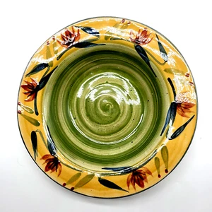PIER 1 Stoneware Elizabeth 9.5" Rimmed Soup Salad Pasta Bowl Handpainted - Picture 1 of 3