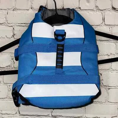 Chaleco salvavidas azul y blanco para perro nuevo sin etiquetas Foto 1 de 3
