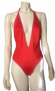 Vintage DOLCE & GABBANA Red Halter One Piece Swimsuit Baywatch - Picture 1 of 14