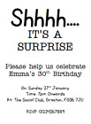 personalised party invitations birthday invites SURPRISE SUPRISE 18 21 30 40 50