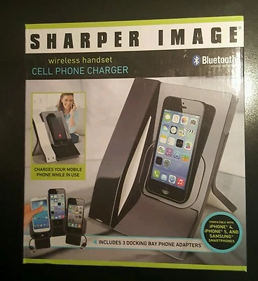 Sharper Image Wireless Bluetooth Handset iPhone 4 & 5 Samsung Cell Phone Charger - Image 1 of 4
