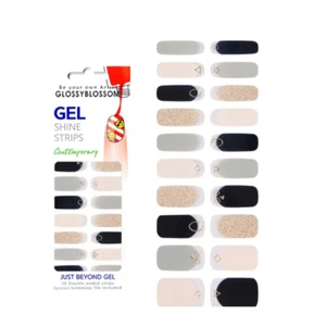 Gel Nail Strips - Stone Circle French - Picture 1 of 2